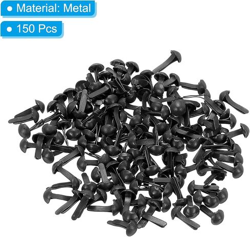 Patikil Brads للحرف الورقية ، 150 PCS سحابات الورق المعدنية الفضية جولة رأس Mini Brads مقسمة دبابيس لوازم الورق لصياغة DIY Craft Project Book ، 11 مم in Kuwait