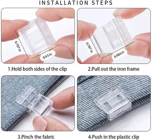 Kalunex 6 PCS Magic Magic Clip قابلة للتعديل ، تقصير فوري للجينز ، والسراويل ، وسروال الملابس ، ولا زلة ساق ساق للرجال النساء في سن المراهقة in Saudi Arabia