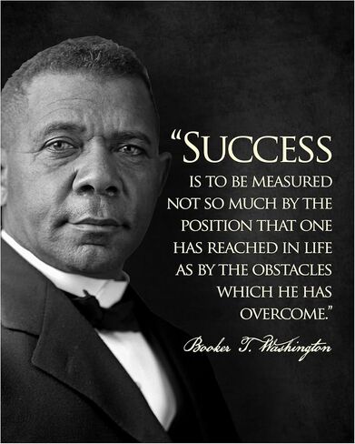 Booker T. Washington Inspirational Quote Wall Art "Success reacted" | 8x10 أبيض وأسود صورة تحفيزية طباعة | ديكور النجاح والقيادة للمنزل ، المكتب والمكتبة | ملصق التاريخ غير المؤلف in Saudi Arabia