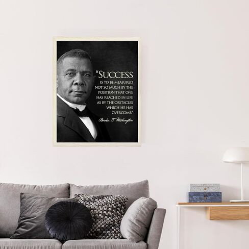 Booker T. Washington Inspirational Quote Wall Art "Success reacted" | 8x10 أبيض وأسود صورة تحفيزية طباعة | ديكور النجاح والقيادة للمنزل ، المكتب والمكتبة | ملصق التاريخ غير المؤلف in Saudi Arabia