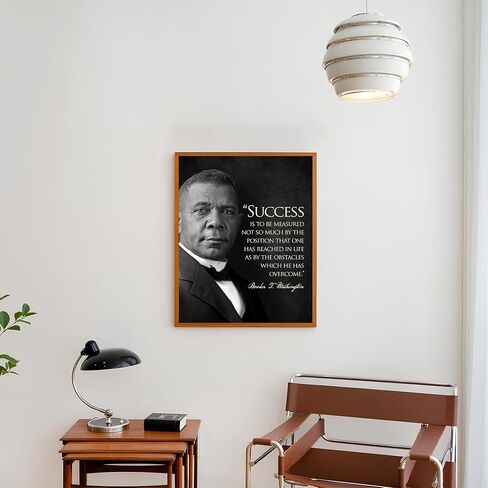 Booker T. Washington Inspirational Quote Wall Art "Success reacted" | 8x10 أبيض وأسود صورة تحفيزية طباعة | ديكور النجاح والقيادة للمنزل ، المكتب والمكتبة | ملصق التاريخ غير المؤلف in Saudi Arabia
