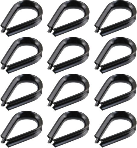 Antrader M4 Stainless Steel Thimble for 5/32" Diameter Wire Rope Cable Thimbles Rigging,12 Pack (Black) in Saudi Arabia
