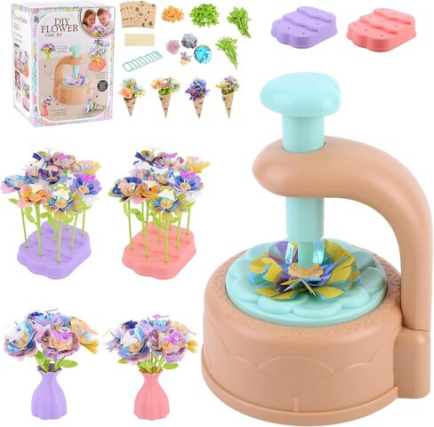 Lufstd DIY Fabric Flower Bouquets Toys for Kids, Creativity-Boosting Handmade Art Set, Flower Making Kit for Kids with Easy-Assemble Components for Family STEM Activities Ages 3-12 in Saudi Arabia