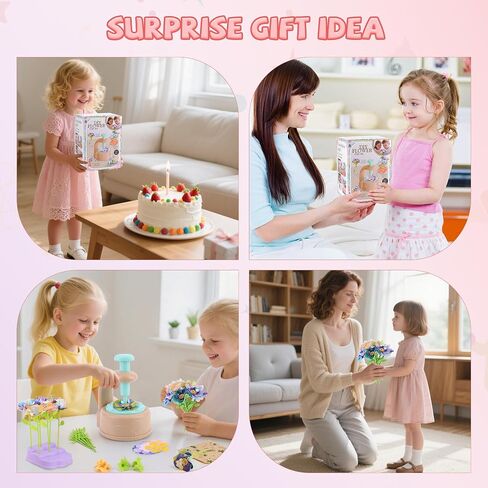 Lufstd DIY Fabric Flower Bouquets Toys for Kids, Creativity-Boosting Handmade Art Set, Flower Making Kit for Kids with Easy-Assemble Components for Family STEM Activities Ages 3-12 in Saudi Arabia
