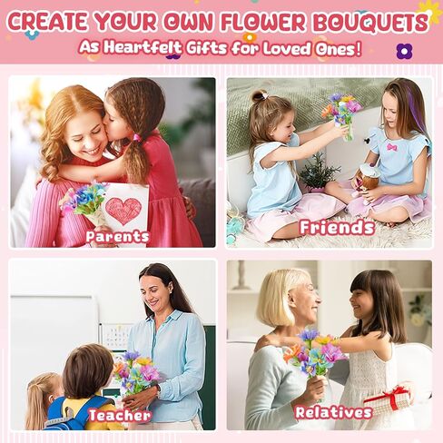 ألعاب Dolwenqi Fabric Flower Toys ولعب الفنون والحرف DIY للأطفال الذين تتراوح أعمارهم بين 4 و 8 سنوات ، والزهور التي تصنع لعبة تعليمية للطفل والأطفال ، هدية عيد ميلاد عيد الميلاد لـ 4 5 6 7 7 8 سنوات من الفتيات in Kuwait