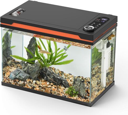 hygger Smart Aquarium Starter Kit, Glass Fish Tank with 24/7 Mode Light, Heater, Water Pump, Filter Media, Auto Feeder,Water Changer, Cleaning Tool, Fishing Net,Timer Automatic Switch (10 Gallon) in Saudi Arabia