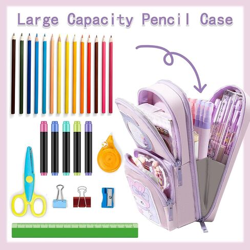 Blue Pency Pencil Case for Boys & Large Shippered Pen Pouch Organizer With Design Design Kids Kids School Supplies Canvas Marker Bag Bag Back to School Gift for Boys (Blue) in Kuwait