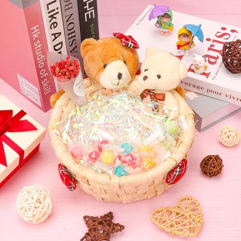 Ottwlli 150 Grams قزحيق جليدية قطع الورق مقطعة حشو ، Farmly Film PP Herfers for Gift Basket Bag Hishaft Box Filler Easter Grass Pox Point in Kuwait