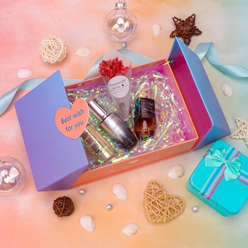 Ottwlli 150 Grams قزحيق جليدية قطع الورق مقطعة حشو ، Farmly Film PP Herfers for Gift Basket Bag Hishaft Box Filler Easter Grass Pox Point in Kuwait