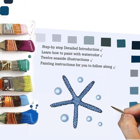 OYVOYV Watercolor Workbooks with 12 Illustractions Beginner Friendly Coloring Book Painting Kit Easy Nature Scenes Paint Set for Creative Exploration Gift for Adults Teens (Flowers, Without Palette) in Saudi Arabia