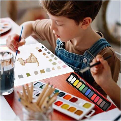 OYVOYV Watercolor Workbooks with 12 Illustractions Beginner Friendly Coloring Book Painting Kit Easy Nature Scenes Paint Set for Creative Exploration Gift for Adults Teens (Flowers, Without Palette) in Saudi Arabia