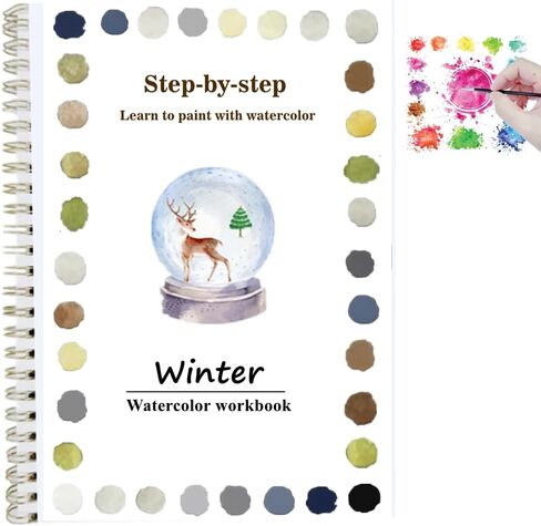 Oyvoyv Watercolor مصنفات مع 12 توضيحيا المبتدئين المبتدئين الكتب الكتب طقم الطلاء سهلة الطبيعة in Kuwait