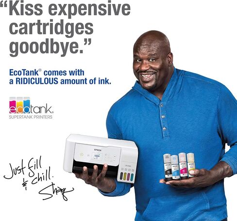 Epson Ecotank ET-2720 اللاسلكي اللون اللاسلكي All-in-واحد Supertank Printer مع الماسح الضوئي والناسخ-أبيض in Saudi Arabia