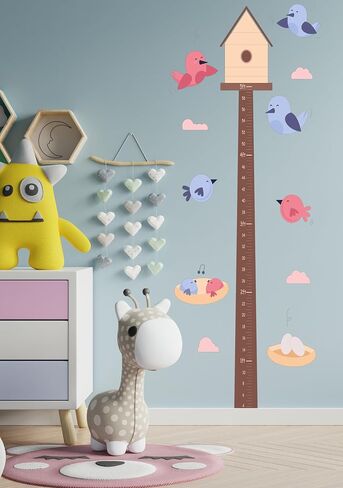 Kids Growth Chart Wall Decal, Birds and Birdhouse Design, 27" x 60" se2018 in Saudi Arabia