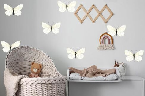 Butterfly Wall Decals - Kids Room Wall Stickers, Natural Color Boho Nursery Decor, Reusable and Removable Butterfly Wall Art a023 in Saudi Arabia
