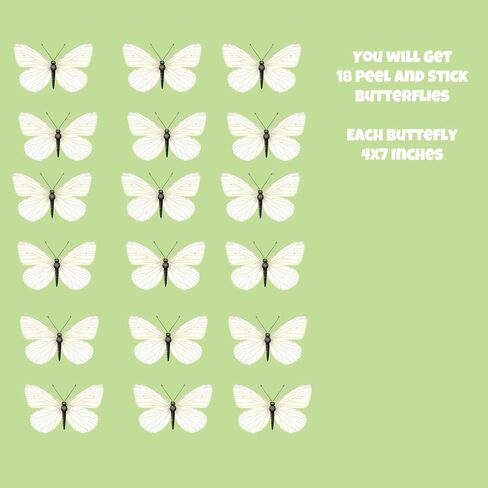 Butterfly Wall Decals - Kids Room Wall Stickers, Natural Color Boho Nursery Decor, Reusable and Removable Butterfly Wall Art a023 in Saudi Arabia