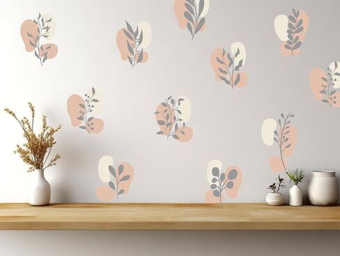 Nursery Room Wall Decals, Set of 30 Leaves with Spots, Beige Colors, Boho Style Decor se222 in Saudi Arabia