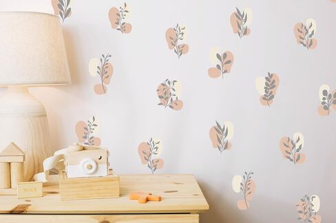 Nursery Room Wall Decals, Set of 30 Leaves with Spots, Beige Colors, Boho Style Decor se222 in Saudi Arabia
