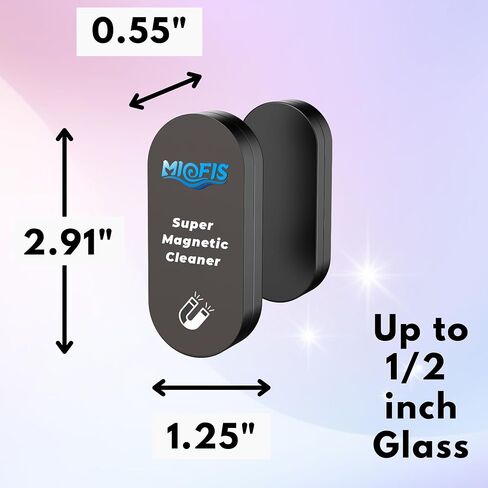 Aquarium Magnetic Brush Fish Tank Glass Cleaner for Max 1/3 Inch Thick Glass Support Fresh & Marine Aquariums up to 40 Gallons (Not for Acrylic & Plastic Tanks) [Nano] in Saudi Arabia