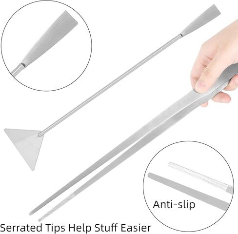 15Inch Extra Long Design Aquarium Aquascaping Tool Stainless Steel Aquascape Tools Kit 4 in 1 Anti-Rust Fish Tank Starter Kit with Long Tweezers Scissors Spatula for Aquarium Plants (Black) in Saudi Arabia