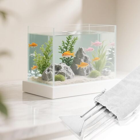 15Inch Extra Long Design Aquarium Aquascaping Tool Stainless Steel Aquascape Tools Kit 4 in 1 Anti-Rust Fish Tank Starter Kit with Long Tweezers Scissors Spatula for Aquarium Plants (Black) in Saudi Arabia