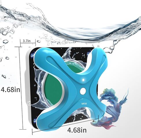 MKM Magnetic Aquarium Glass Fish Cleaner ، أدوات التنظيف الكهربائية المغناطيس لمخطط الأسماك مع مستلزمات الملحقات (3.7 فولت 1400 مللي أمبير في الساعة ، وقت التشغيل 2H ، Chargetime 2.5h) in Saudi Arabia