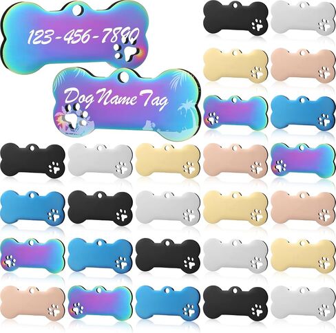Hicarer 30 Pcs Stainless Steel Blank Pet ID Tags Personalized Dog Name Tag with Hollow Design Engraved on Both Sides Dog Cat Collar Name Accessories Regular Size DIY (Heart Shape) in Saudi Arabia