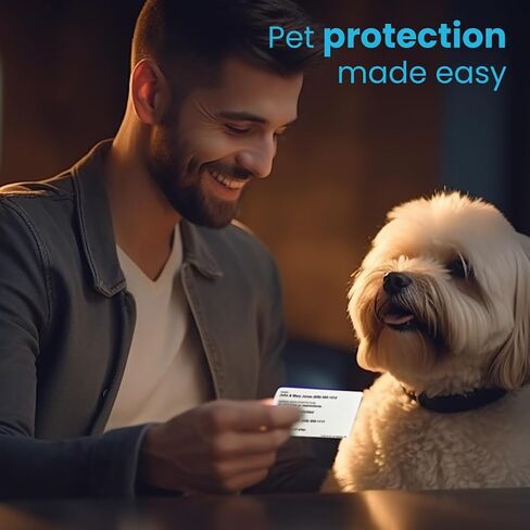 Pet ID Card Dog Cat Emergency Contact Card for Pets - Home Alone Instructions PVC with Key Tag Secure ID, LLC in Saudi Arabia