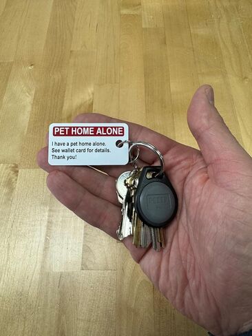 Pet ID Card Dog Cat Emergency Contact Card for Pets - Home Alone Instructions PVC with Key Tag Secure ID, LLC in Saudi Arabia