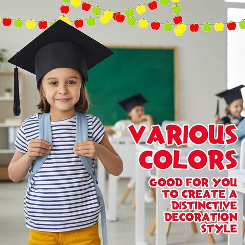 4 PCS Apple Back to School Banner Fall Festival Apple Garland لليوم الأول من المدرسة السعيد ديكور الحصاد الحزب الخريف منزل معلقة in Saudi Arabia