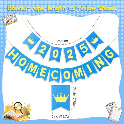 TaoBary Homecoming 2025 Banner Homecoming Party Decorations HOCO Banner for School Dance Party 2025 Welcome Back to School Supplies(Gold, Black) in Saudi Arabia