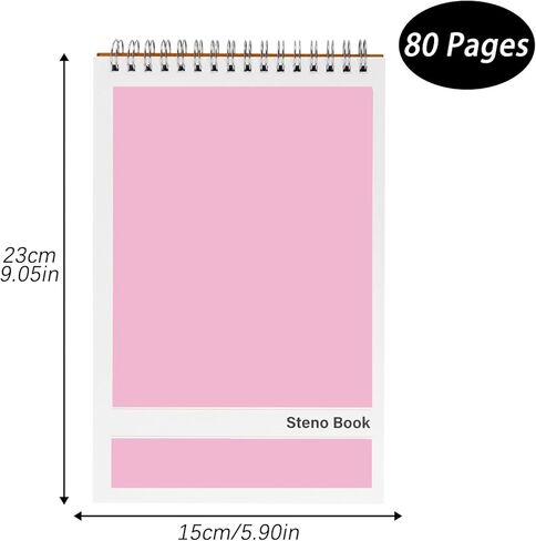 منصات Steno - 6 × 9 بوصات 80 ورقة دفاتر Steno لكتابة الملاحظات في المدرسة والجامعة والكلية والمكتب (2PCS Light Blue) in Kuwait