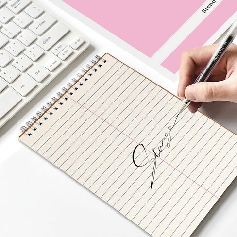 منصات Steno - 6 × 9 بوصات 80 ورقة دفاتر Steno لكتابة الملاحظات في المدرسة والجامعة والكلية والمكتب (2PCS Light Blue) in Kuwait