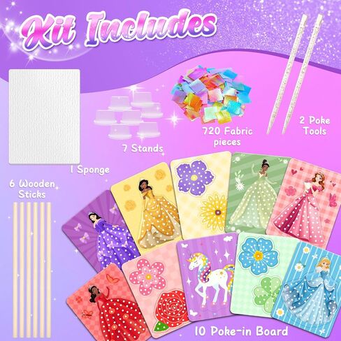 Zooi Poke Art Kits ، الفنون والحرف اليدوية للأطفال الفتيات الذين تتراوح أعمارهم بين 8 و 12 عامًا ، لعبة Pretty Princess Game ، Poke in Crafts for Girls 8-12 ، هدايا أعياد الميلاد لمدة 4 ، 5 ، 6 ، 7 ، 8 سنوات ألعاب الفتاة 6-8 مجموعات فنية in Kuwait