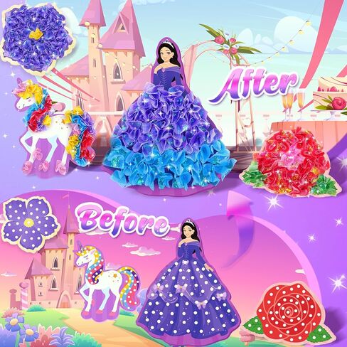 Zooi Poke Art Kits ، الفنون والحرف اليدوية للأطفال الفتيات الذين تتراوح أعمارهم بين 8 و 12 عامًا ، لعبة Pretty Princess Game ، Poke in Crafts for Girls 8-12 ، هدايا أعياد الميلاد لمدة 4 ، 5 ، 6 ، 7 ، 8 سنوات ألعاب الفتاة 6-8 مجموعات فنية in Kuwait