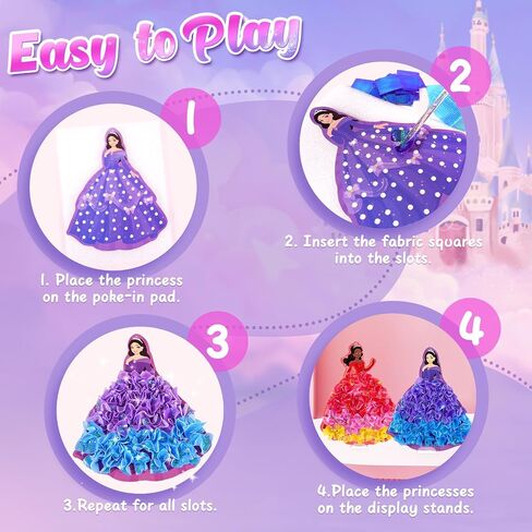 Zooi Poke Art Kits ، الفنون والحرف اليدوية للأطفال الفتيات الذين تتراوح أعمارهم بين 8 و 12 عامًا ، لعبة Pretty Princess Game ، Poke in Crafts for Girls 8-12 ، هدايا أعياد الميلاد لمدة 4 ، 5 ، 6 ، 7 ، 8 سنوات ألعاب الفتاة 6-8 مجموعات فنية in Kuwait