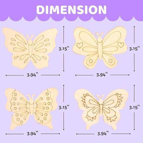 12 PCS Butterfly Party Favors for Kids – Pre-Packaged DIY Butterfly Painting Craft Kits – Birthday Goodie Bag Fillers, Party Supplies, Decorations, Gifts & Prizes for Girls Ages 4-8 in Saudi Arabia