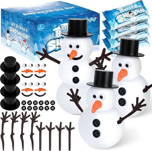 4 Pack Christmas Crafts, Air Dry Clay Snowman Craft, Do You Want to Build a Snowman Christmas Stocking Stuffers for Kids, Toddler Crafts Supplies for Christmas Winter Event Game Toys Xmas Present in Saudi Arabia