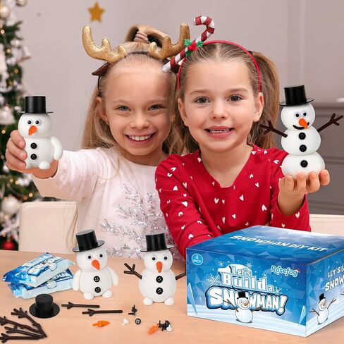 4 Pack Christmas Crafts, Air Dry Clay Snowman Craft, Do You Want to Build a Snowman Christmas Stocking Stuffers for Kids, Toddler Crafts Supplies for Christmas Winter Event Game Toys Xmas Present in Saudi Arabia