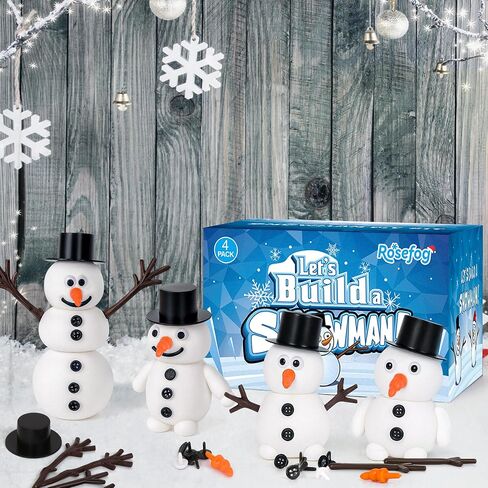 4 Pack Christmas Crafts, Air Dry Clay Snowman Craft, Do You Want to Build a Snowman Christmas Stocking Stuffers for Kids, Toddler Crafts Supplies for Christmas Winter Event Game Toys Xmas Present in Saudi Arabia