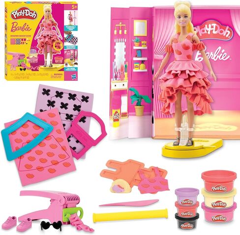 Play-Doh Barbie Designer Show Set ، Make Doll Cloths مع 21 إكسسوارات وأزياء مركب النمذجة ، Kids Arts & Crafts for Girls & Boys 5+ in Kuwait