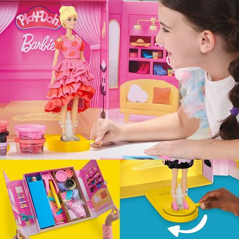 Play-Doh Barbie Designer Show Set ، Make Doll Cloths مع 21 إكسسوارات وأزياء مركب النمذجة ، Kids Arts & Crafts for Girls & Boys 5+ in Kuwait