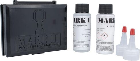 ExcelMark Mark II Reversible Stamp Pad Kit for Rubber Stamps - Includes 2 oz. Ink (White) in Saudi Arabia