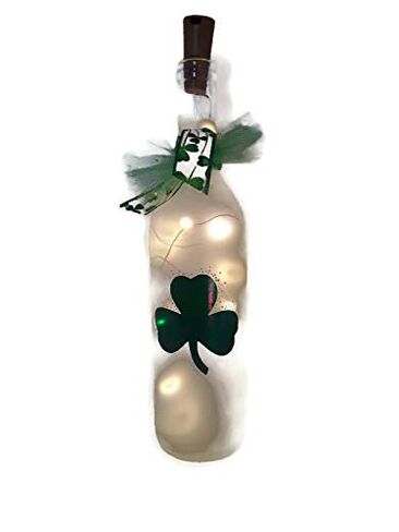 Shamrock Wine Bottle Decoration Party Glass Irish in Kuwait