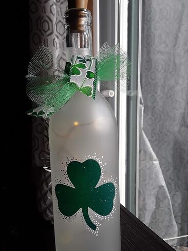 Shamrock Wine Bottle Decoration Party Glass Irish in Kuwait