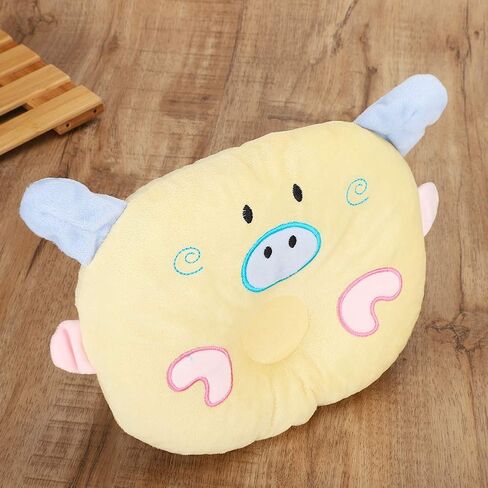 KIMISS Cute Cartoon Pig Animal Shape Pillow Cat Dog Sleeping Pillows for Cervical Spine Professional Accessories for Use (Yellow) in Saudi Arabia