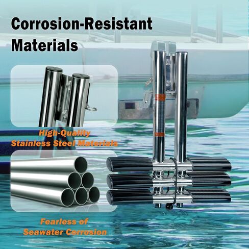 3 Step Boat Dive Ladder,Stainless Steel Telescoping Boat Ladder,Foldable Ladder for Marine Boat,Pontoon Boat,Yacht in Saudi Arabia