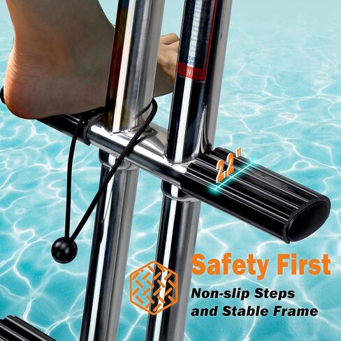 3 Step Boat Dive Ladder,Stainless Steel Telescoping Boat Ladder,Foldable Ladder for Marine Boat,Pontoon Boat,Yacht in Saudi Arabia