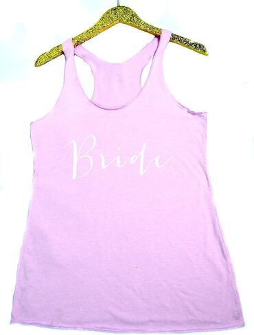 Bride White Text Print Casual Racerback Tank Top Vintage Triblend Shirt For Women in Saudi Arabia