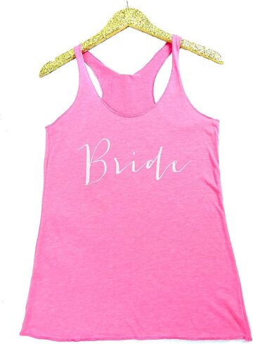 Bride White Text Print Casual Racerback Tank Top Vintage Triblend Shirt For Women in Saudi Arabia